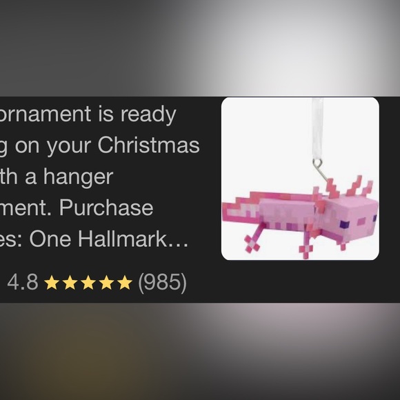 NIB! HALLMARK 2025 MINECRAFT AXOLOTL! YOUR FAV MINECRAFT CHARACTER!!! - Picture 7 of 8